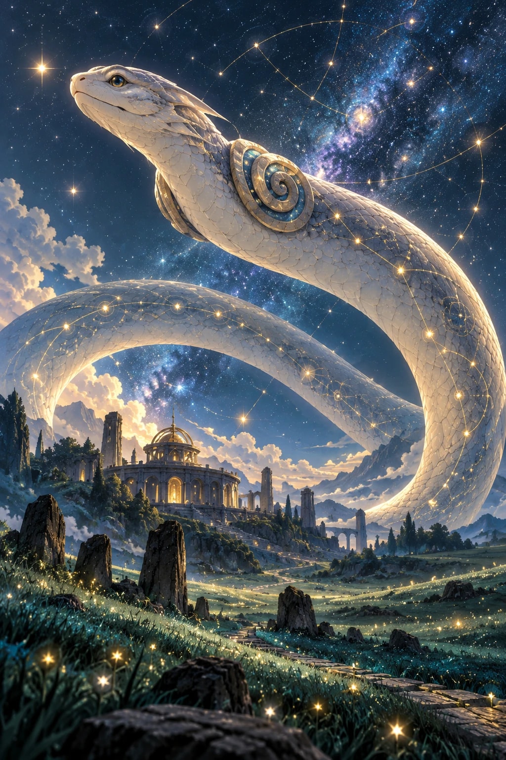 Constellation Keeper Serpent, constellation serpent in Starfall Fields; founder-approved source artwork
