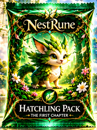 NestRune Hatchling Pack — emerald green illustrated wrapper